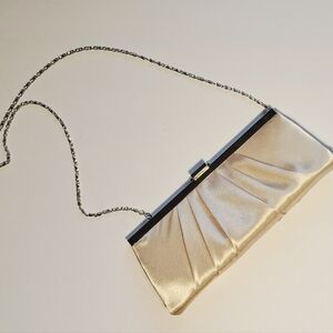 Gunne Sax Jessica McClintock Evening Bag Satin Chain Vintage Dinner Cocktail